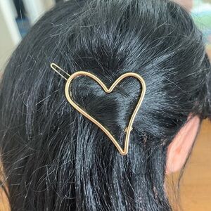 Gold Heart Barrette
